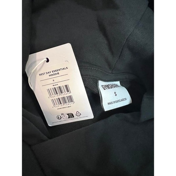 NWT! GYMSHARK MEN REST DAY ESSENTIALS HOODIE BLACK SMALL - Picture 4 of 6